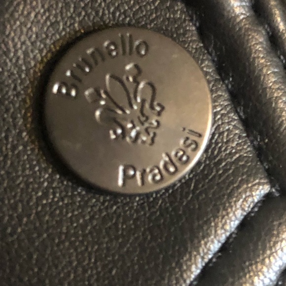 Italian Leather blazer; Florence by - Brunello Pradeshi black soft lambskin. - Picture 6 of 10